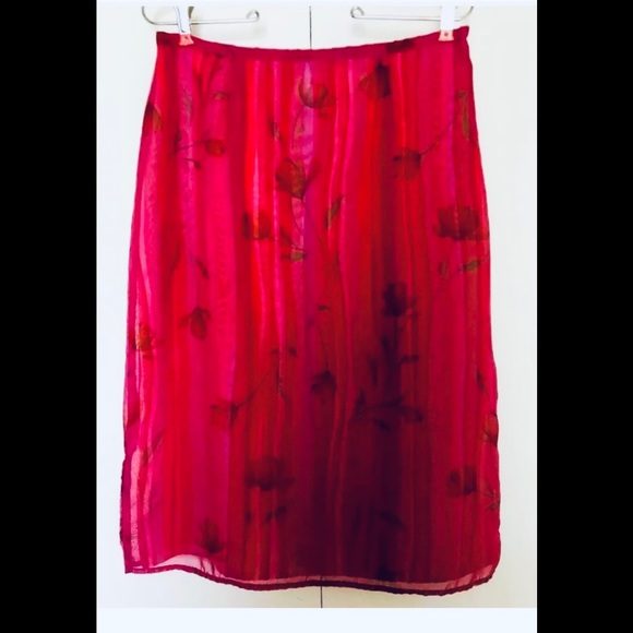 Worthington Skirt Sz 10 Elegant Bohemian Floral Roses Summer Skirt - Picture 4 of 12